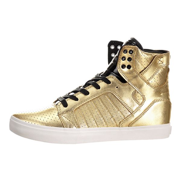 Supra Womens SkyTop LS High Top Shoes - Gold | Canada N7348-1L57